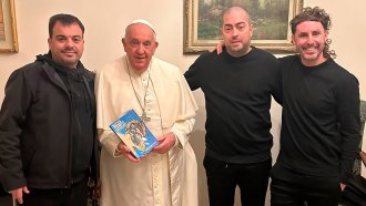 El Papa Francisco, &quot;Pato&quot; Fontanet y músicos de Don Osvaldo, juntos