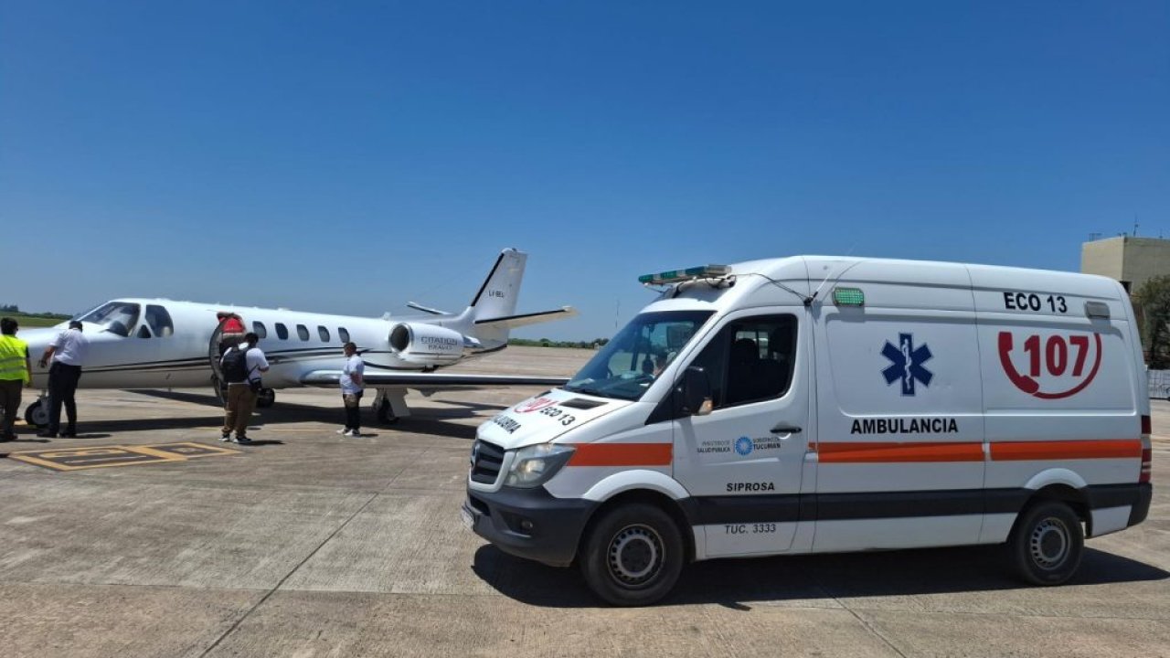 El avión sanitario de Tucumán realizo un nuevo traslado de una paciente desde Santa Fe