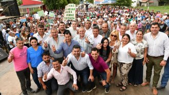 Jaldo lanzó la repavimentación de la ruta 329 e inauguró luminarias en Monteagudo