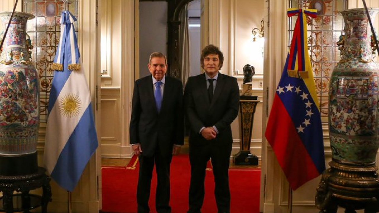 Javier Milei recibió en Casa Rosada al Presidente electo de Venezuela, Edmundo González Urrutia