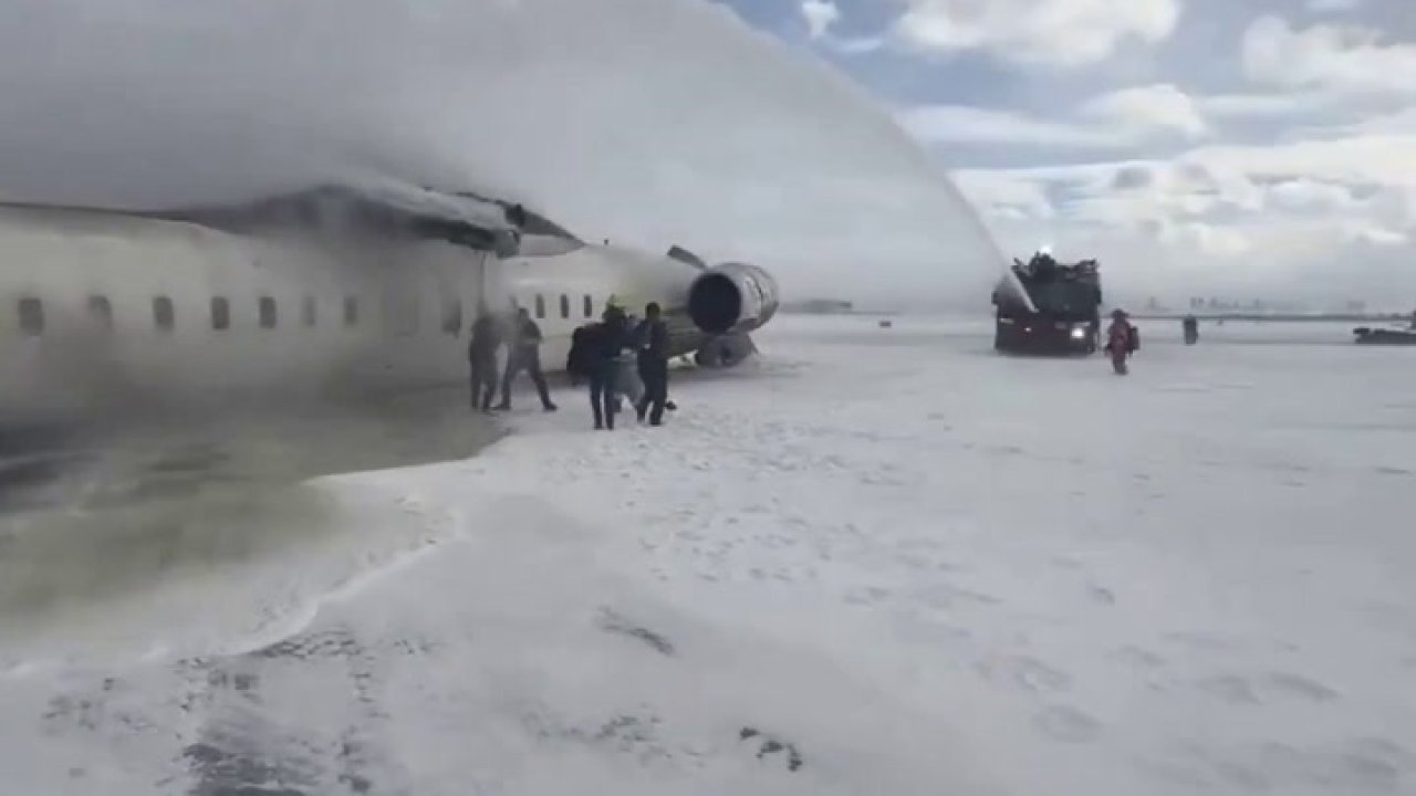 Canadá: Un avión se estrelló al aterrizar y quedó dado vuelta 