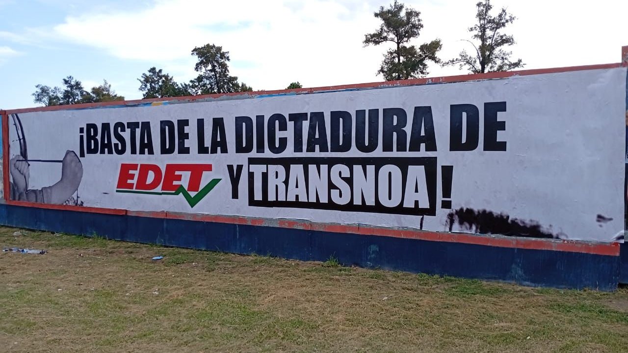 Fuertes protestas contra EDET y TRANSNOA