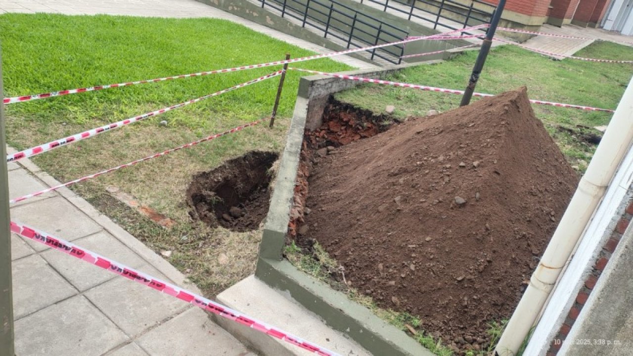 Temporal en Tucumán: un jardín de infantes sufrió el hundimiento de su patio