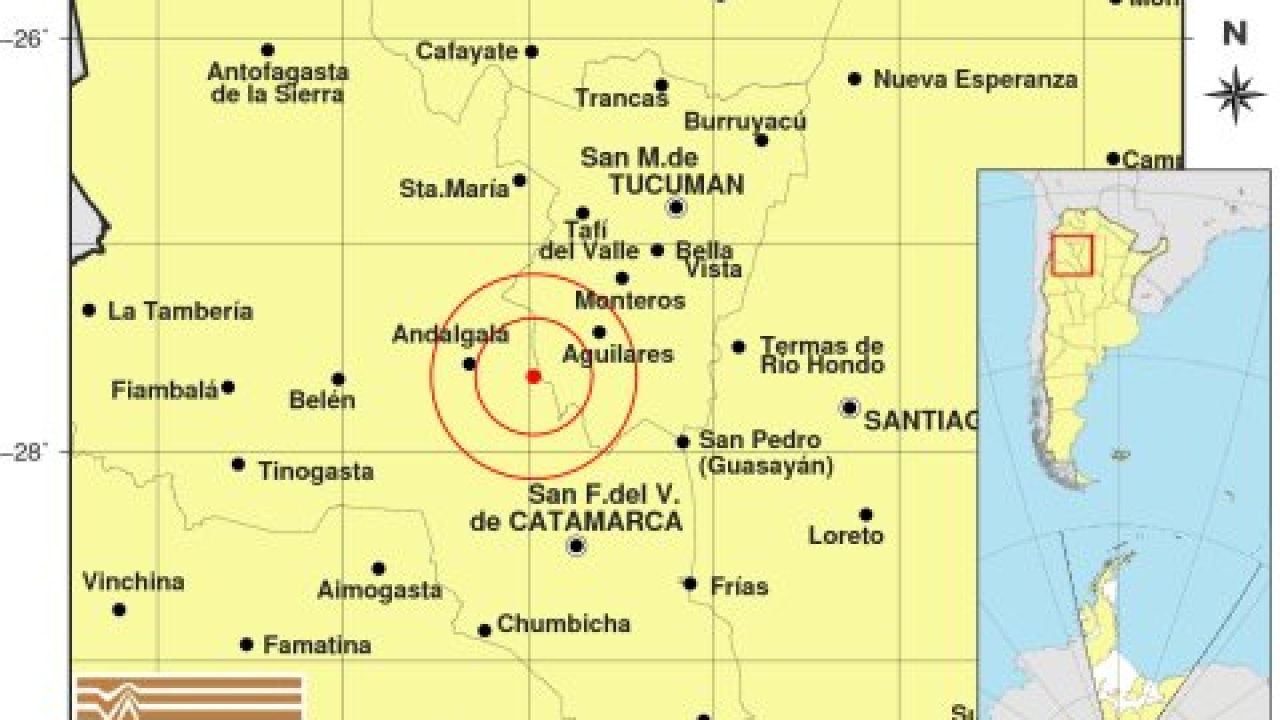 Temblor en Catamarca y se sintió en gran parte de Tucumán