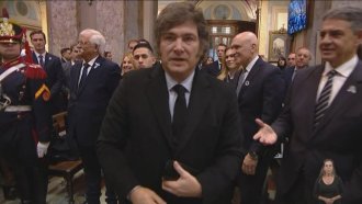 Javier Milei evitó saludar a Jorge Macri y a Villarruel