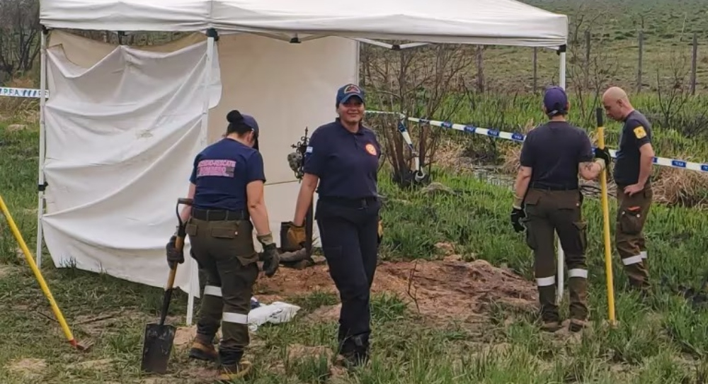 Caso Loan: realizaron pericias en un monolito con la tierra removida cerca de la rotonda de 9 de Julio