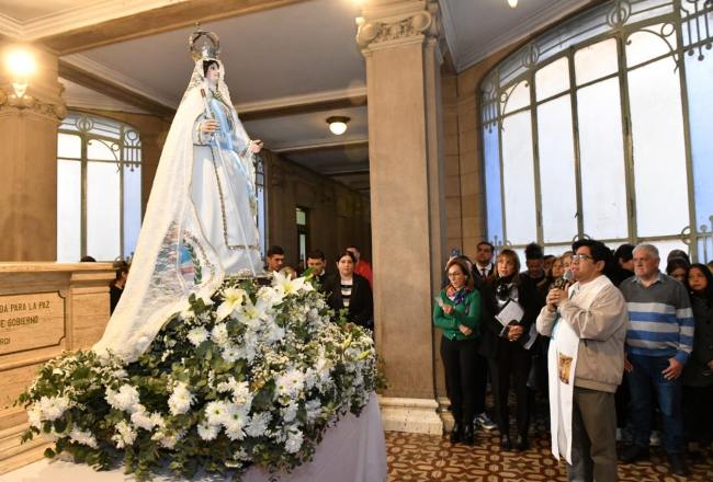 La Virgen de la Merced visita la Casa de Gobierno en el marco de las fiestas patronales