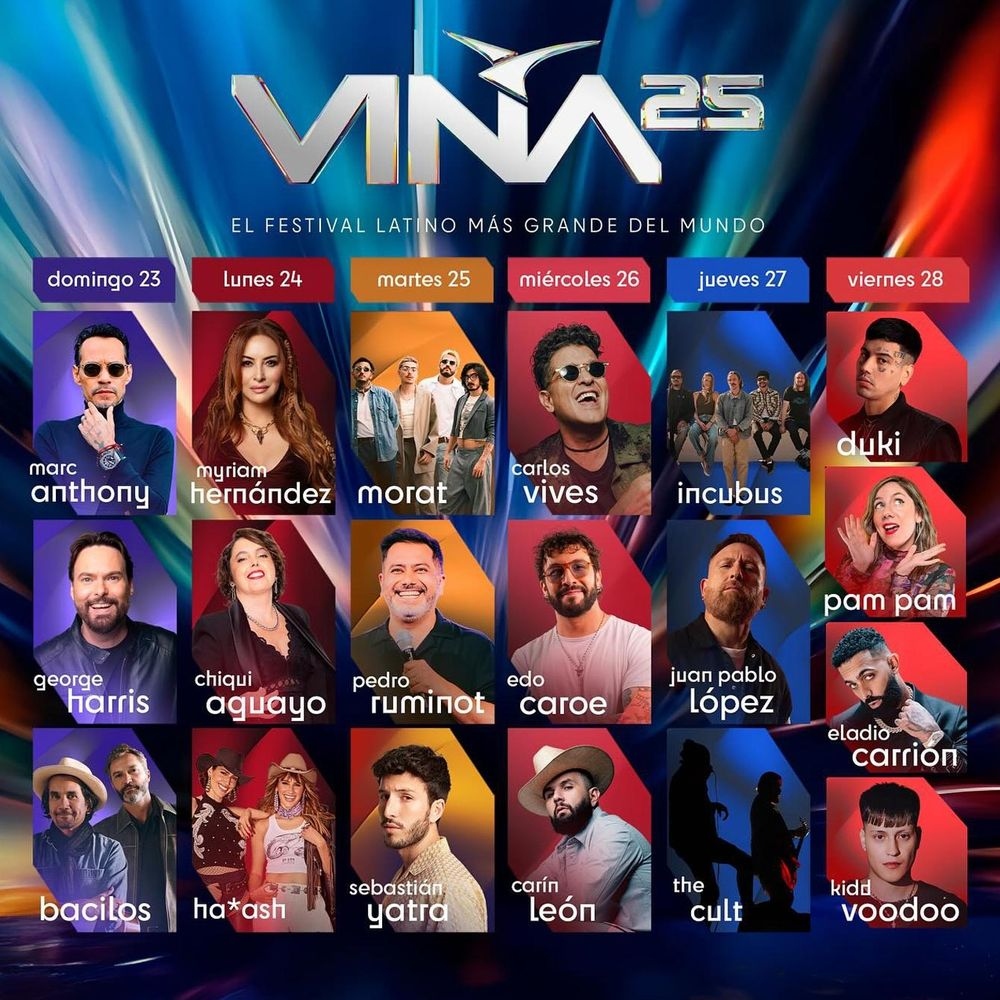 grilla artistas del festival vin