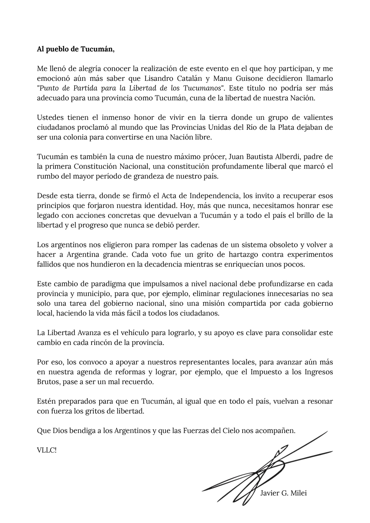 carta milei